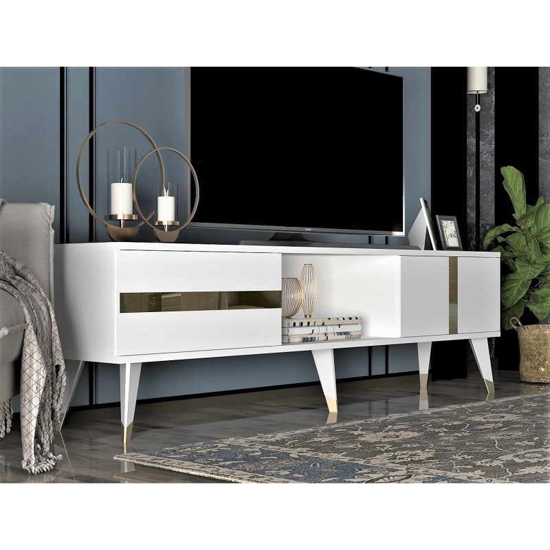 TV Stand Vania - White, Gold White
Gold