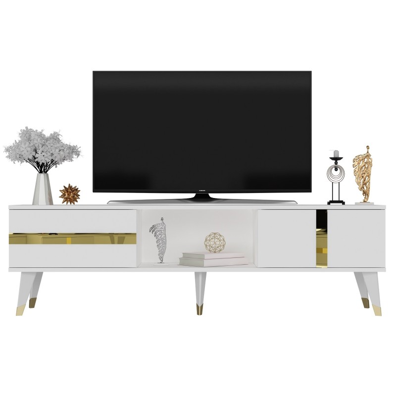 TV Stand Vania - White, Gold White
Gold