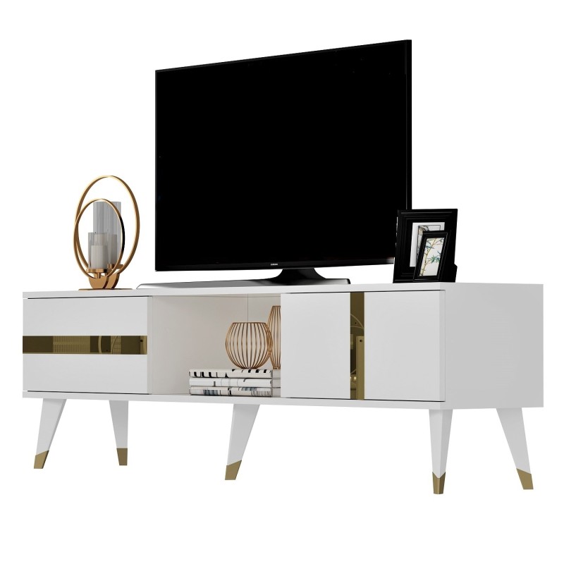 TV Stand Vania - White, Gold White
Gold