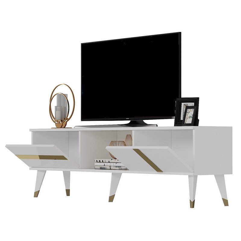 TV Stand Vania - White, Gold White
Gold