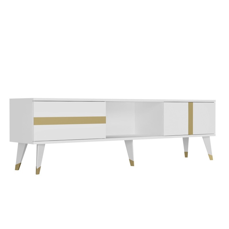 TV Stand Vania - White, Gold White
Gold