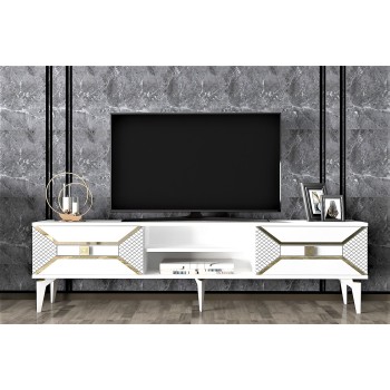 TV Stand Yumedi - White, Gold White
Gold