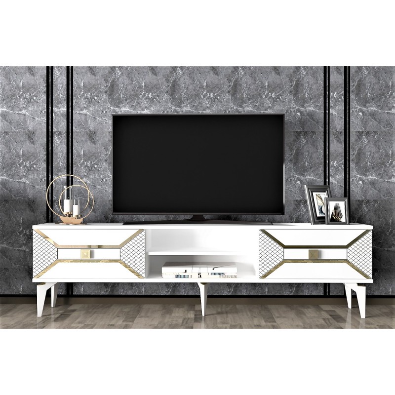 TV Stand Yumedi - White, Gold White
Gold