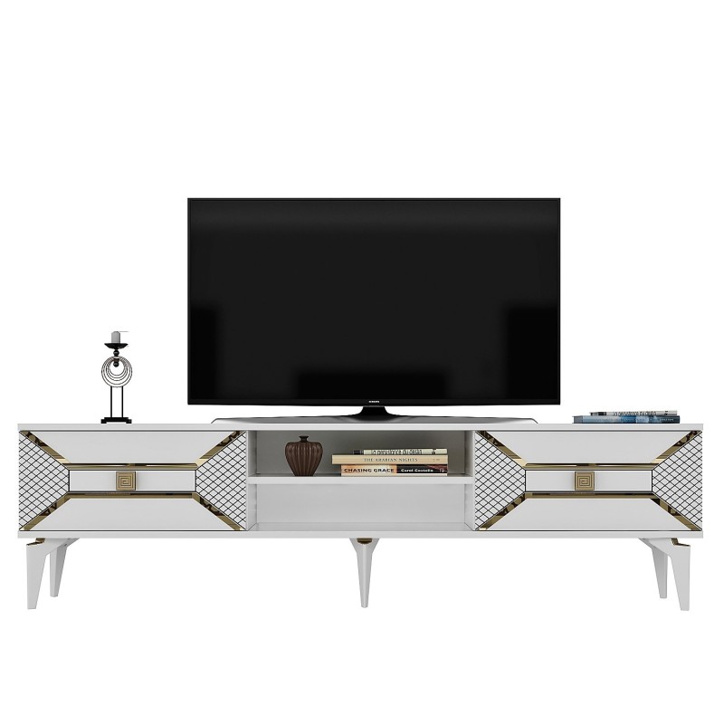 TV Stand Yumedi - White, Gold White
Gold