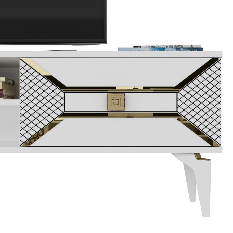 TV Stand Yumedi - White, Gold White
Gold