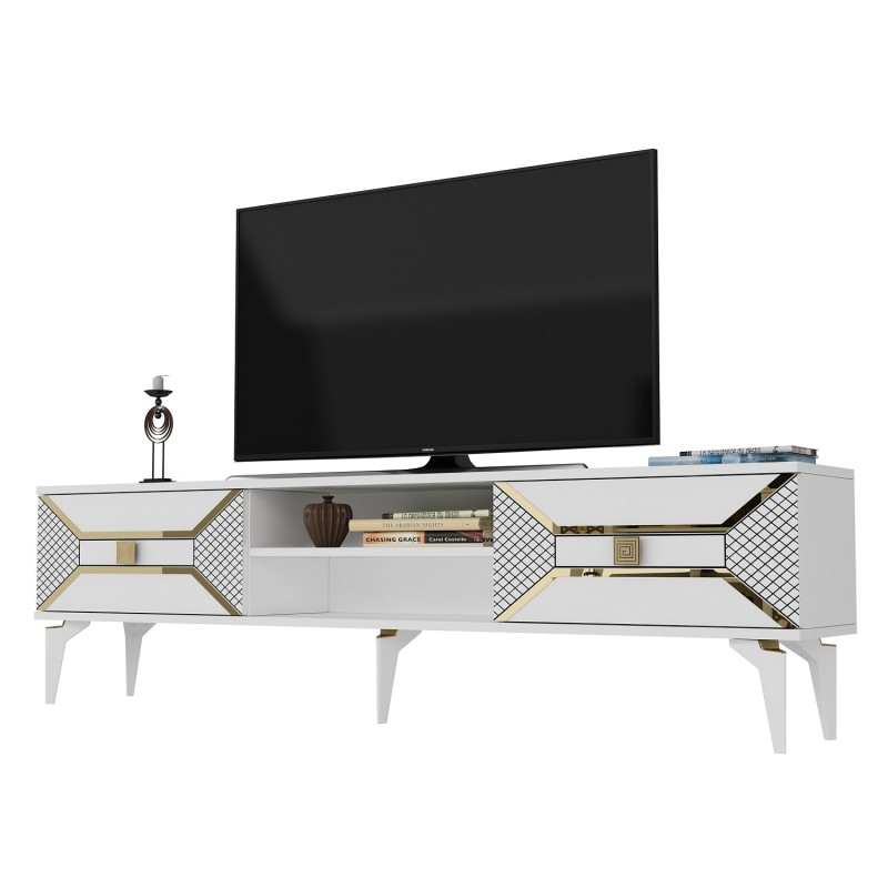 TV Stand Yumedi - White, Gold White
Gold