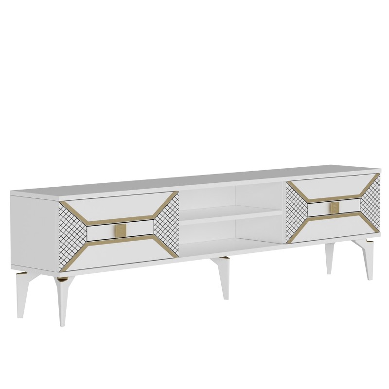 TV Stand Yumedi - White, Gold White
Gold