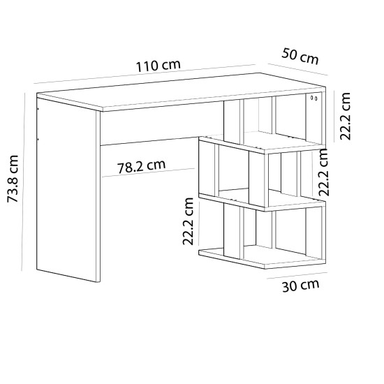 Study Desk Dardanos - White White