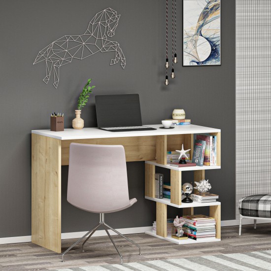 Study Desk Dardanos - White, Sapphire Oak White
Sapphire Oak
