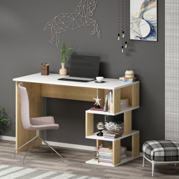 Study Desk Dardanos - White, Sapphire Oak White
Sapphire Oak