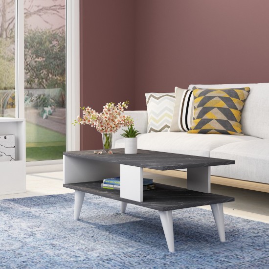 Coffee Table Ayca - Black, White Black
White Coffee Table Ayca - Black, White Black
White