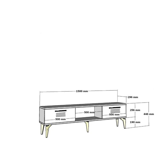 TV Stand Asimo - Sapphire Oak, White Sapphire Oak
White TV Stand Asimo - Sapphire Oak, White Sapphire Oak
White