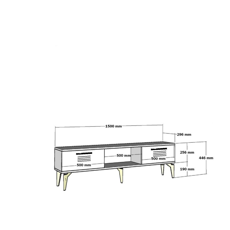 TV Stand Asimo - Sapphire Oak, White Sapphire Oak
White