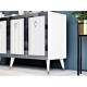 Μπουφές Bare - Χρώμα Λευκό & Ασημί - 150x80x40εκ Μπουφές Bare - Χρώμα Λευκό & Ασημί - 150x80x40εκ