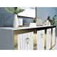 Μπουφές Bare - Χρώμα Λευκό Χρυσό - 150x80x40 Hanah Home Console Bare - White, Gold WhiteGold