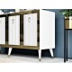 Μπουφές Bare - Χρώμα Λευκό Χρυσό - 150x80x40 Hanah Home Console Bare - White, Gold WhiteGold