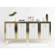 Μπουφές Bare - Χρώμα Λευκό Χρυσό - 150x80x40 Hanah Home Console Bare - White, Gold WhiteGold