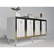 Μπουφές Bare - Χρώμα Λευκό Χρυσό - 150x80x40 Hanah Home Console Bare - White, Gold WhiteGold