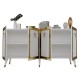 Μπουφές Bare - Χρώμα Λευκό Χρυσό - 150x80x40 Hanah Home Console Bare - White, Gold WhiteGold