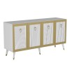 Hanah Home Console Bare - White, Gold WhiteGold