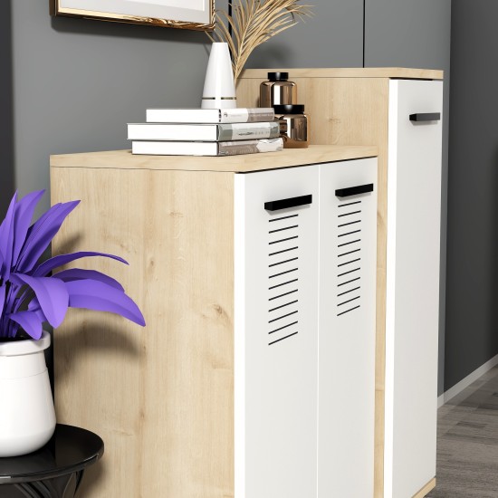 Shoe Cabinet Asimo - Sapphire Oak, White Sapphire Oak
White