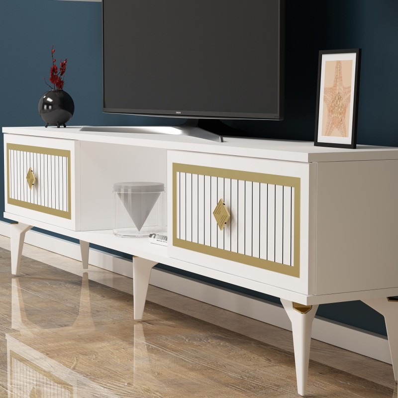 TV Stand Nil - White, Gold White
Gold