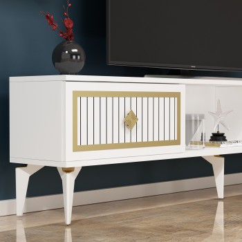 TV Stand Nil - White, Gold White
Gold