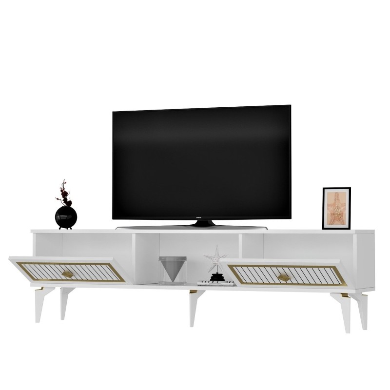 TV Stand Nil - White, Gold White
Gold