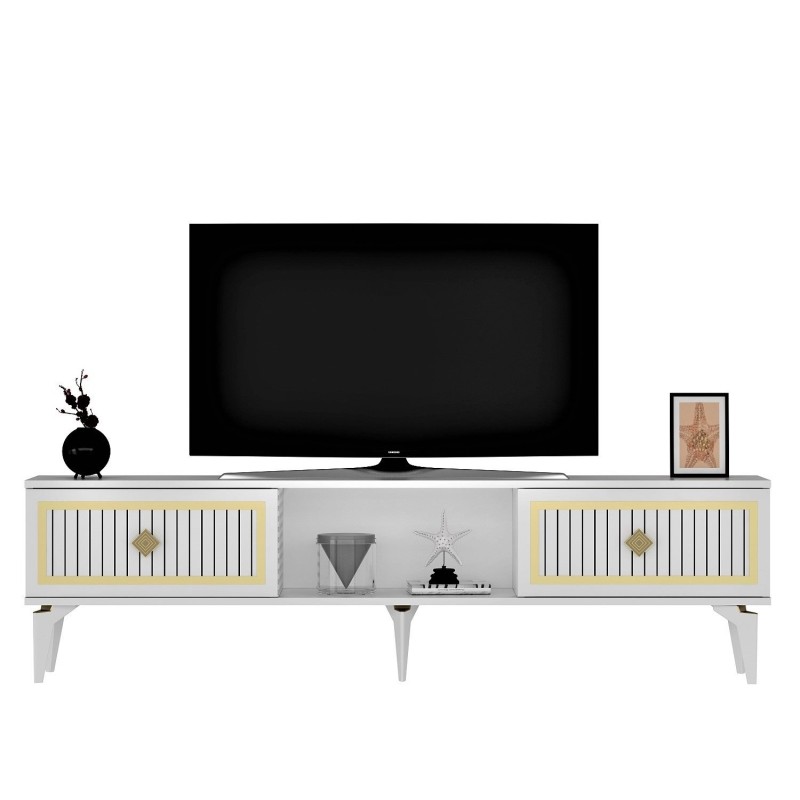TV Stand Nil - White, Gold White
Gold
