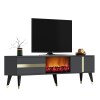 TV Stand Vania Fireplace - Anthracite, Gold Anthracite
Gold