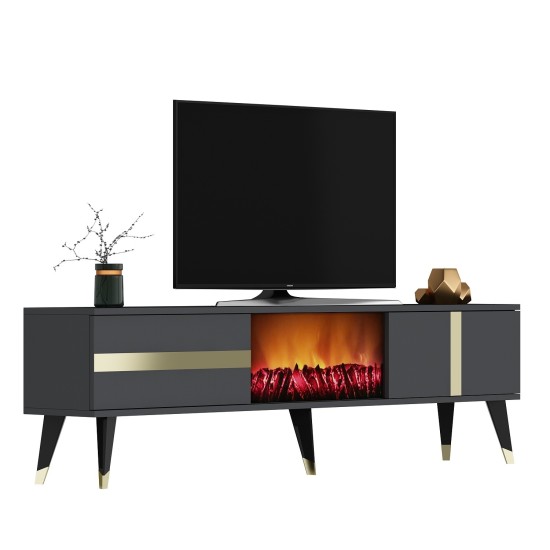 TV Stand Vania Fireplace - Anthracite, Gold Anthracite
Gold TV Stand Vania Fireplace - Anthracite, Gold Anthracite
Gold