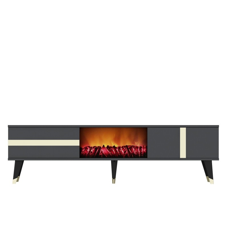 TV Stand Vania Fireplace - Anthracite, Gold Anthracite
Gold