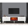 TV Stand Arona Fireplace - White White