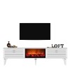 TV Stand Arona Fireplace - White White