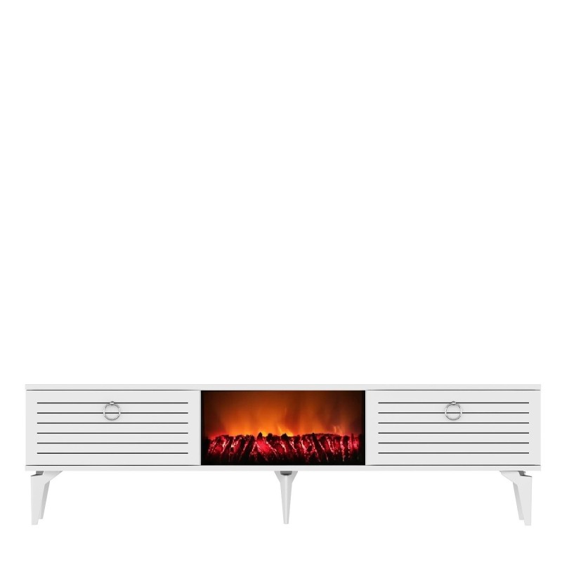 TV Stand Arona Fireplace - White White