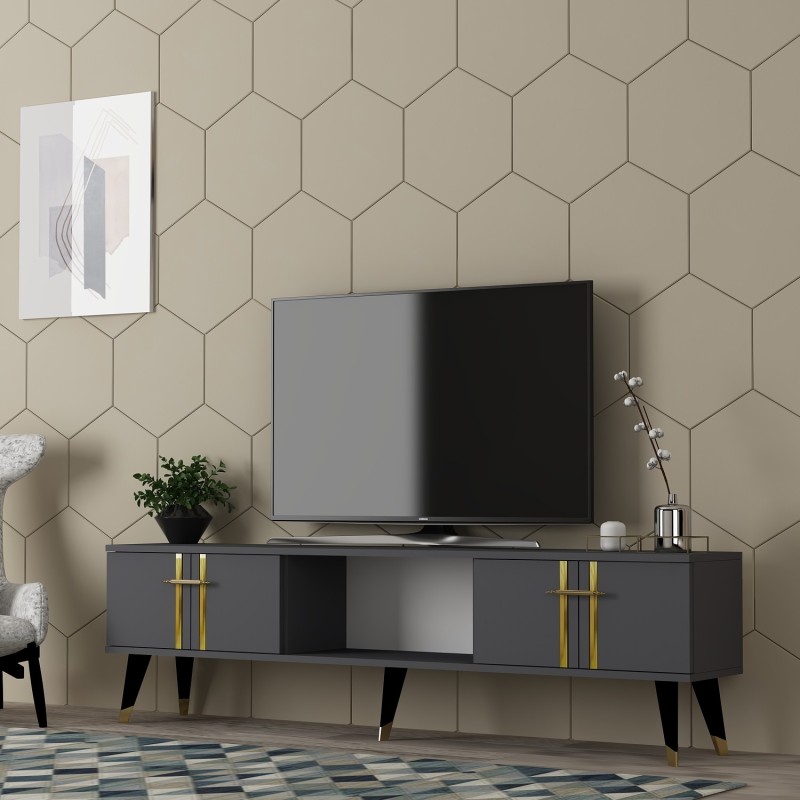 TV Stand Asel - Anthracite, Gold Anthracite
Gold