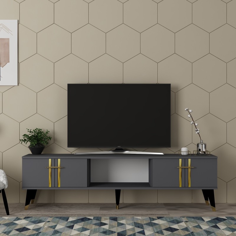 TV Stand Asel - Anthracite, Gold Anthracite
Gold