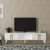 TV Stand Asel - White, Gold White
Gold