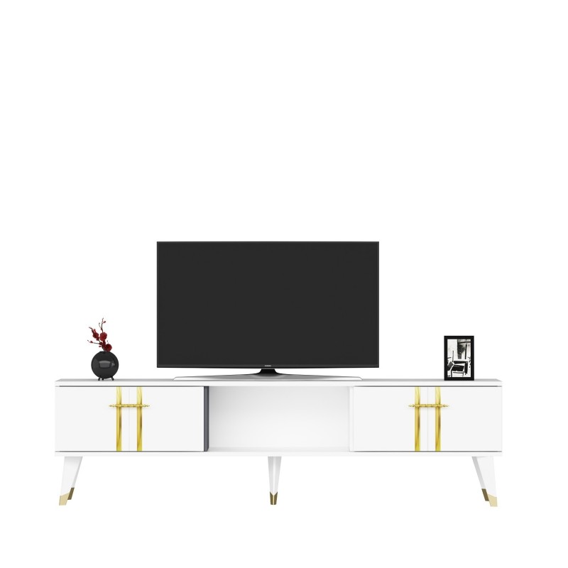 TV Stand Asel - White, Gold White
Gold