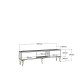 TV Stand Asel - White, Gold White
Gold