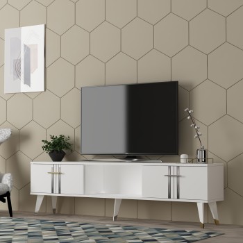 TV Stand Asel - White, Silver White
Silver