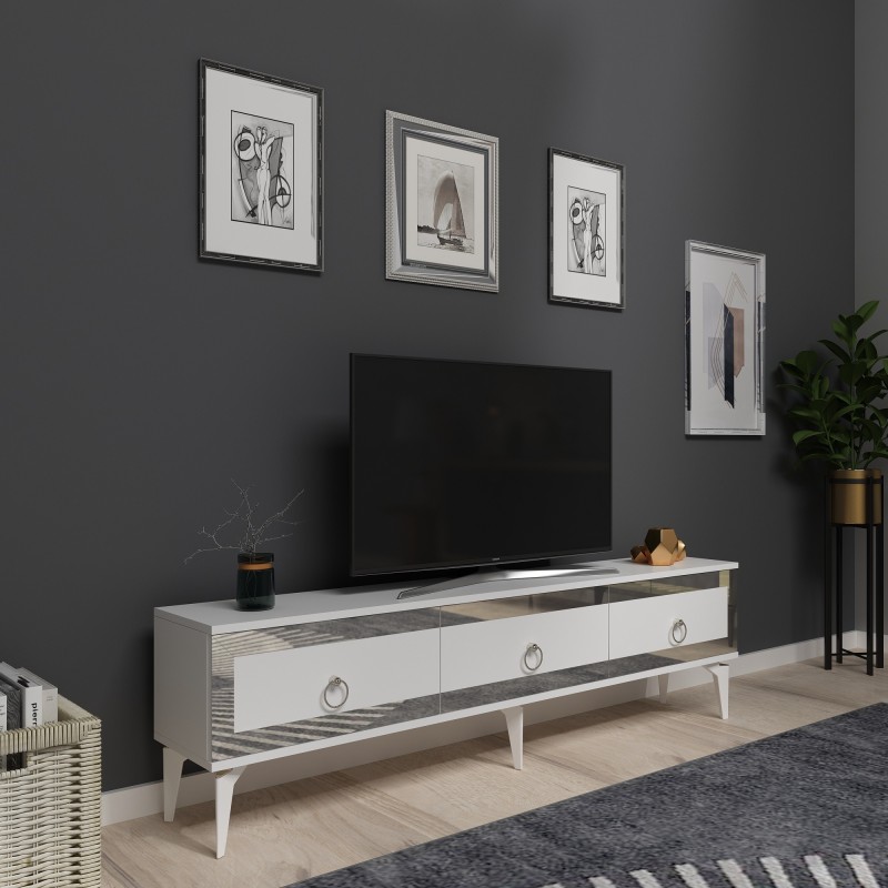 TV Stand Ponny - White, Silver White
Silver