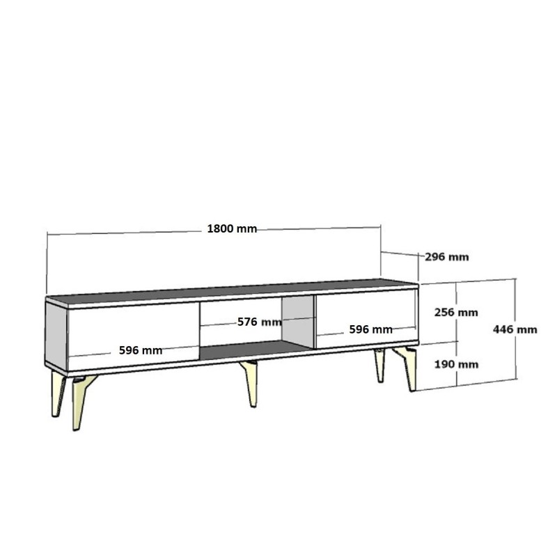 TV Stand Ponny - White, Silver White
Silver