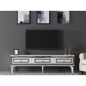 TV Stand Karya - White, Silver White
Silver