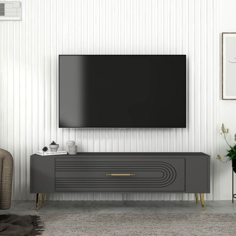 TV Stand Retrol3 - Anthracite, Gold Anthracite
Gold