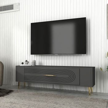 TV Stand Retrol3 - Anthracite, Gold Anthracite
Gold