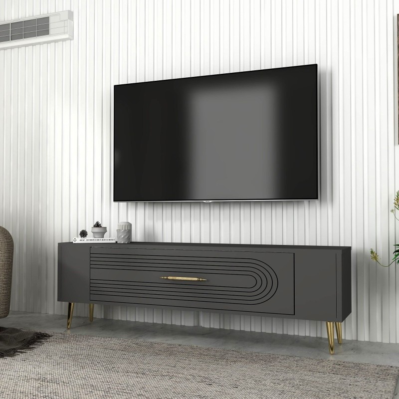 TV Stand Retrol3 - Anthracite, Gold Anthracite
Gold