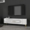 TV Stand Retrol3 - White, Gold White
Gold