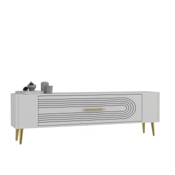 TV Stand Retrol3 - White, Gold White
Gold