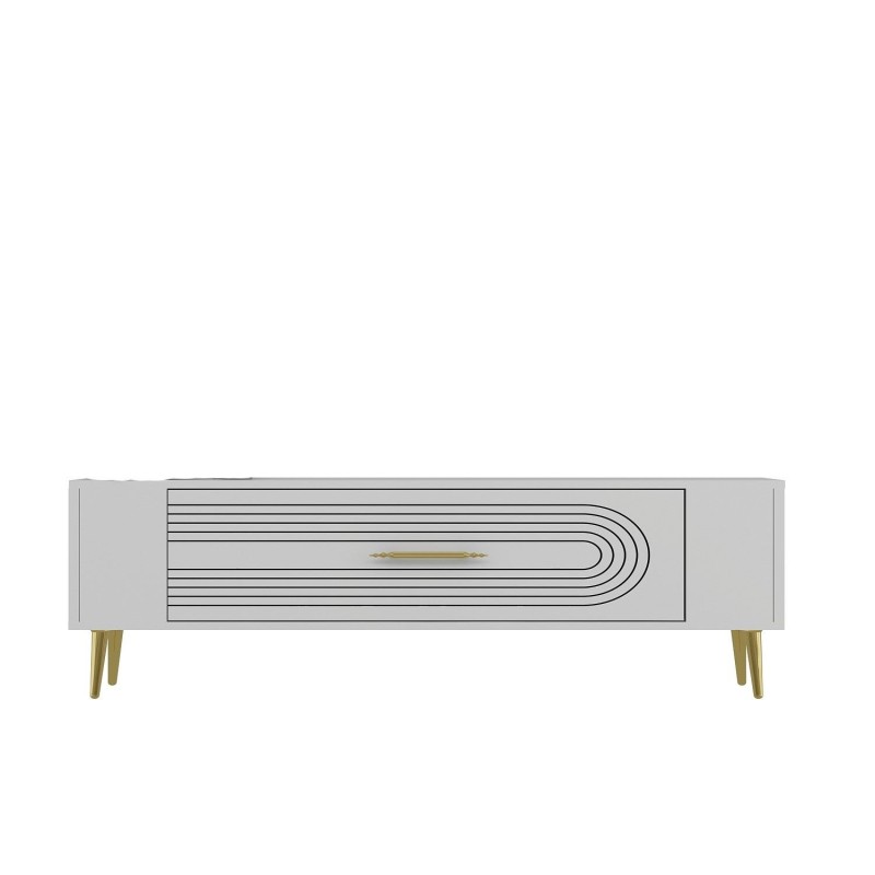 TV Stand Retrol3 - White, Gold White
Gold